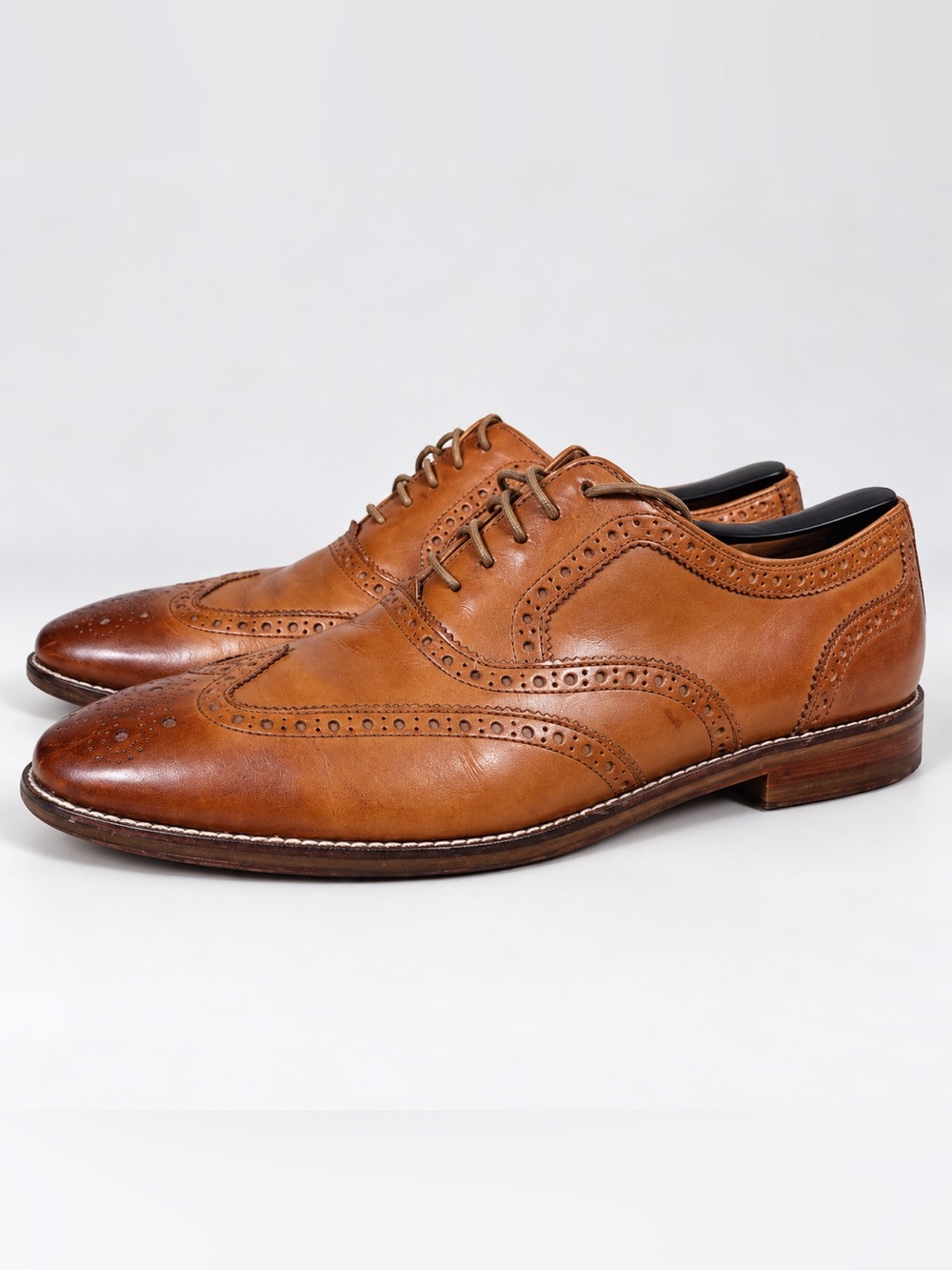 Cole Haan Cognac Leather Wingtip Brogue Oxford Dress Shoes Heritage Men’s 10M